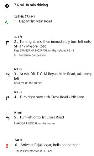 complete route summary